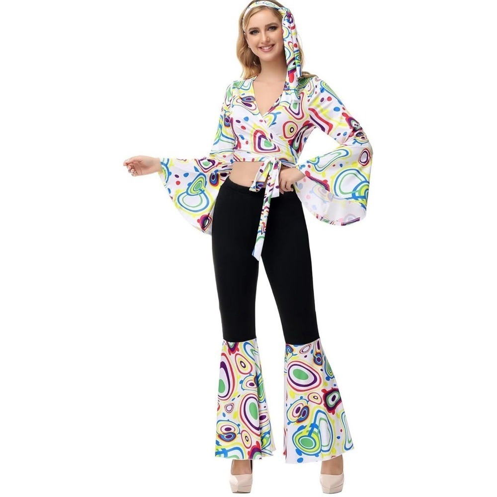Hippie Girl Disco Halloween Womens Costume Size Medium T46-21